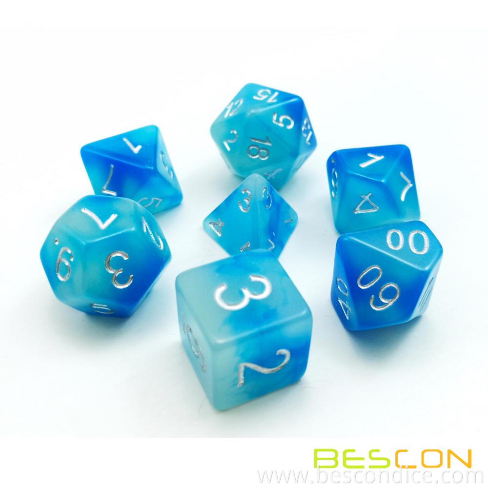 Icy Rock Glowing Rpg Dice Set 3
